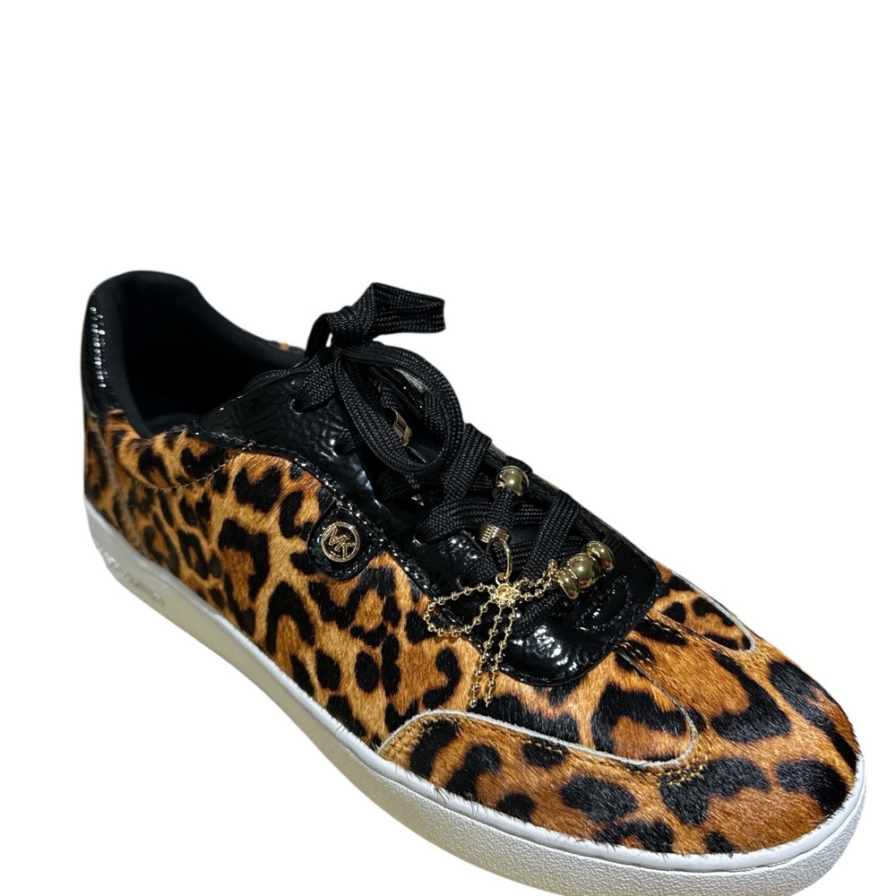 BNWT Michael Kors Scotty Cheetah Haircalf Print Low-Top Fashion Sneaker -
